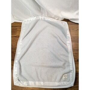 Little Giraffe Baby Blanket Thick Sherpa Soft Blue Satin Trim 26x32 USA Made